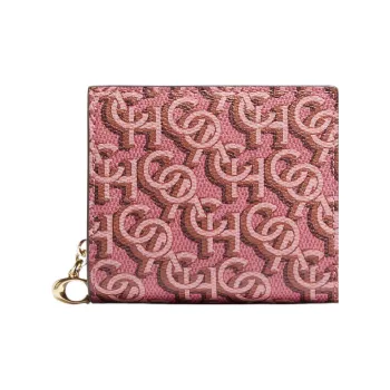 COACH Snap Wallet Coated Canvas With Leather Wallet Women's Rouge Red