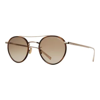 GARRETT LEIGHT Alloy Frame Round Sunglass Unisex