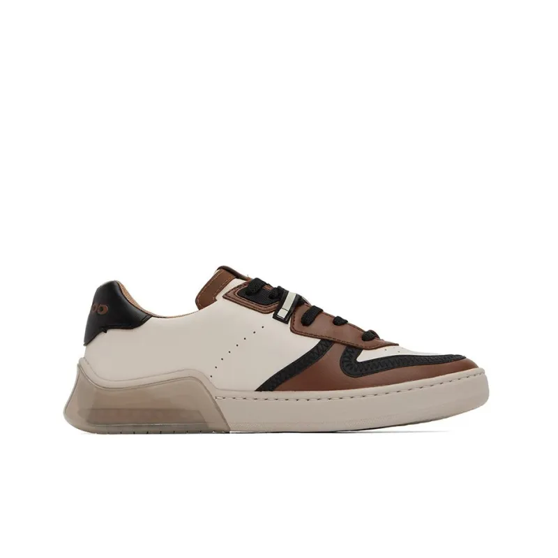 COACH Court Stylish Skateboarding Shoes Men's Beige Brown-1