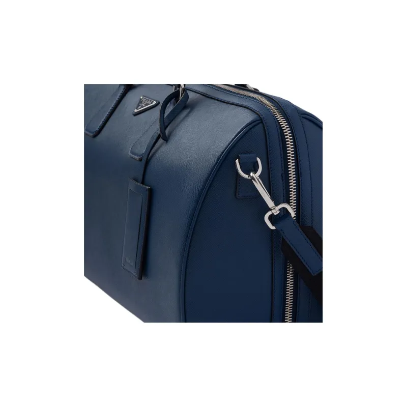 PRADA Symbol Cross-Stitch Leather Handbag Shoulder Bag Crossbody Bag Travel Bag Men's-4