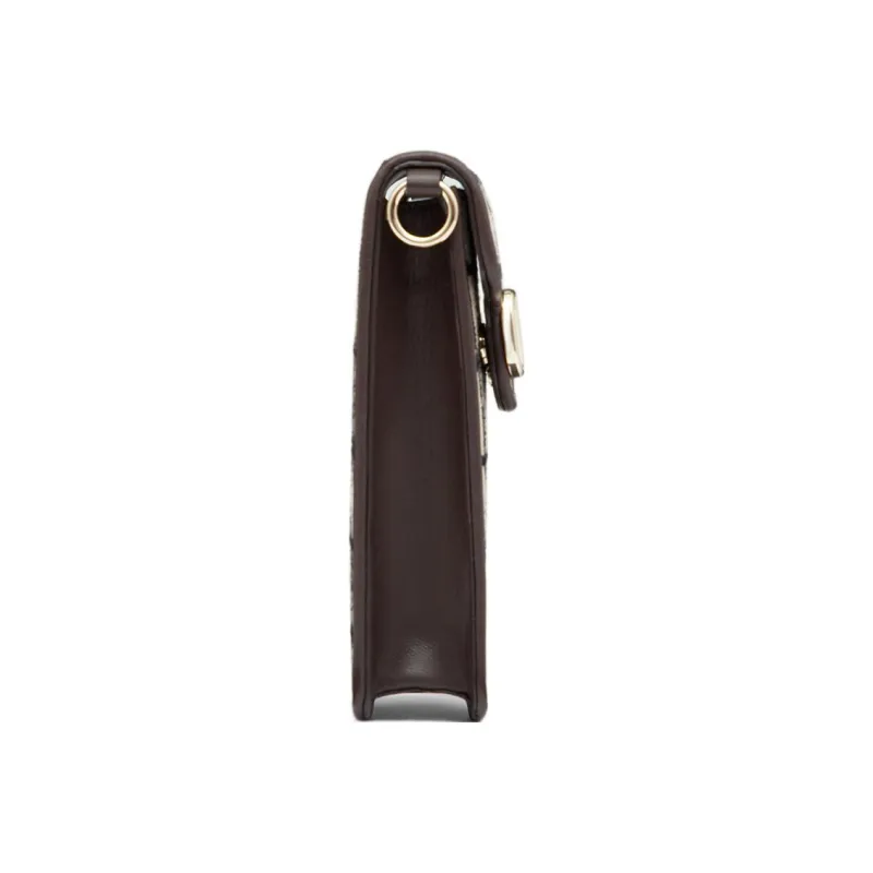 Valentino Locò Fabric With Leather Cell Phone Pouch Women's Beige/Black-2