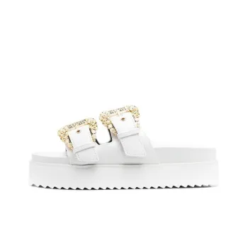 VERSACE JEANS Couture Baroque-buckle Slides