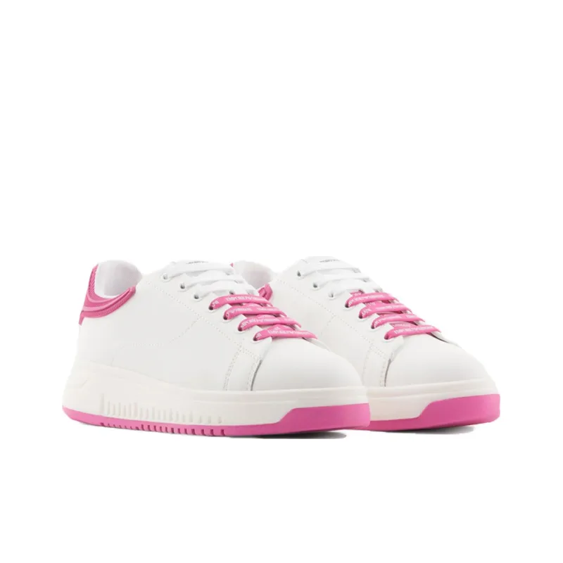 EMPORIO ARMANI Stylish Skateboarding Shoes Women's White Red-1