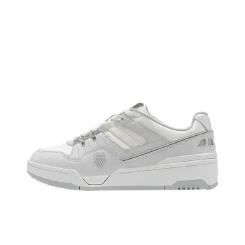 KSWISS Slip Resistant Shock Absorbers Low Top Skateboard Shoes Women's White Gray