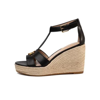 Polo Ralph Lauren One Strap Sandals 10cm Women's Black Beige