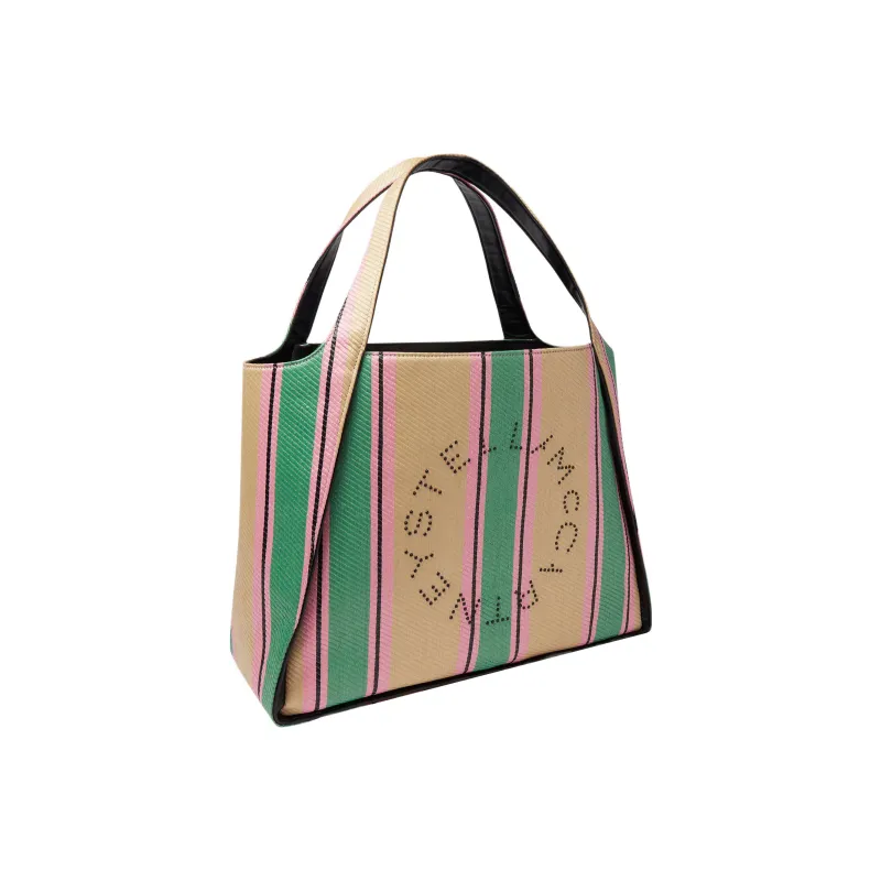 Stella McCartney Striped Logo Embellished Tote Bag-1