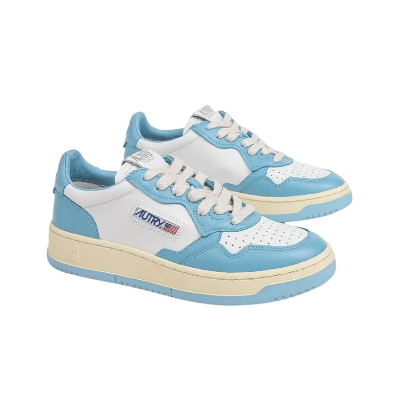 AUTRY Medalist Low Leather 'Light Blue White' Women's-1