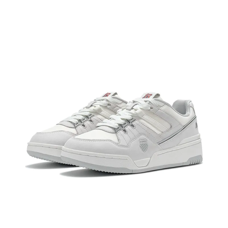 KSWISS Slip Resistant Shock Absorbers Low Top Skateboard Shoes Women's White Gray-2
