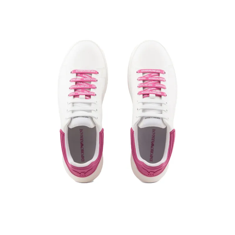EMPORIO ARMANI Stylish Skateboarding Shoes Women's White Red-2
