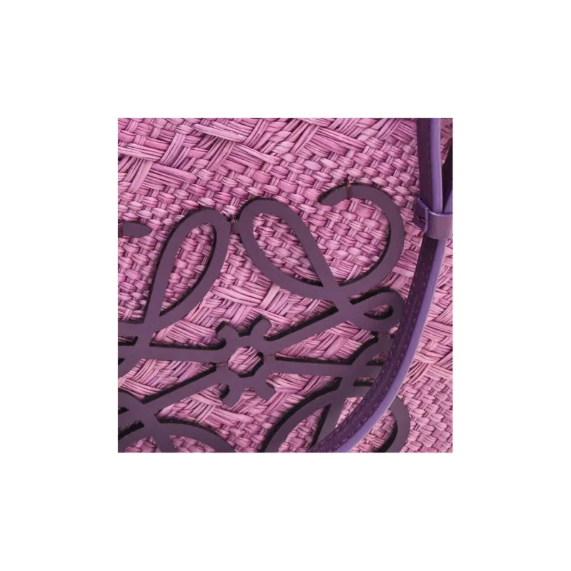 LOEWE Anagram Iraci Palm With Calfskin Handbag, Shoulder Bag Women's Purple-3