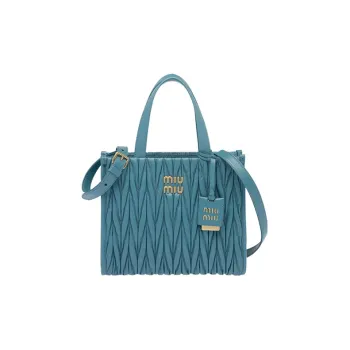 MIU MIU Sheepskin Tote Bag, Shopping Bag, Shoulder Bag, Crossbody Bag, Handbag Women's Light Blue
