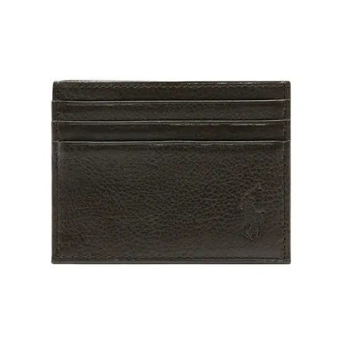 Polo Ralph Lauren Pebbled Leather Card Holder Men's Brown