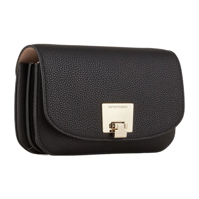 EMPORIO ARMANI Grain Leather Shoulder Bag, Crossbody Bag Mini Women's Black-1