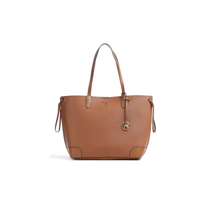 MICHAEL KORS Edith Saffiano Leather Tote Bag Shopping Bag Shoulder Bag Handbag Large Size Women's Brown-1