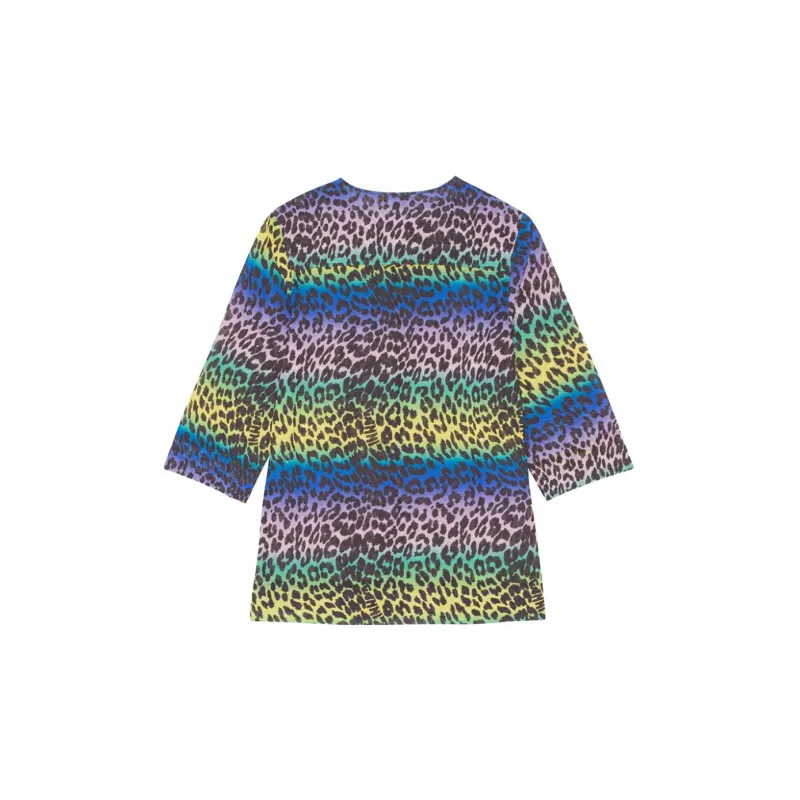 GANNI Leopard print Cotton Blouse-1