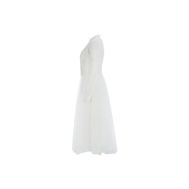 Marie Elie Long-Sleeved Dresses Women's White-2
