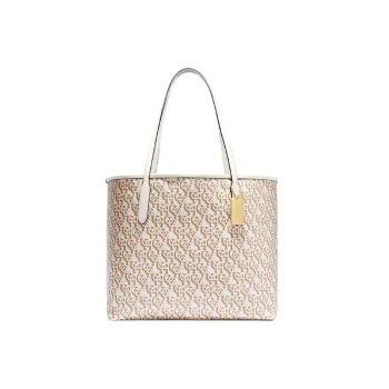 COACH City PVC Tote Bag Shopping Bag Handbag Shoulder Bag Large Size Women's Chalk White