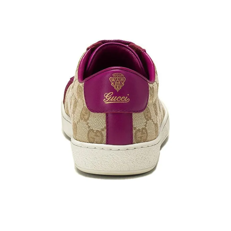 GUCCI Stylish Skateboarding Shoes Women's Beige Purple-4