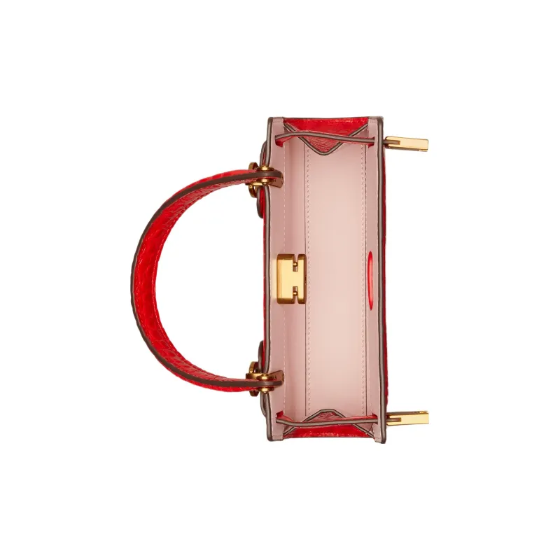 TORY BURCH Lee Radziwill Leather Handbag Shoulder Bag Crossbody Bag Small Size Women's Red-2