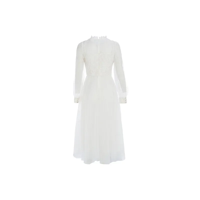 Marie Elie Long-Sleeved Dresses Women's White-1