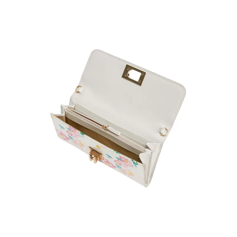 Furla 1927 Collection Leather Shoulder Bag Crossbody Bag Wallets Extra Large Women's White & Pink-3