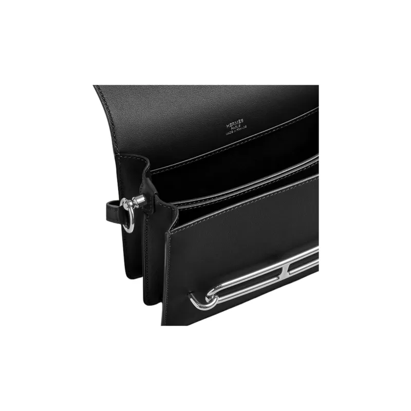 HERMES Roulis Swift Calfskin Pig Nose Bag Handbag Shoulder Bag Crossbody Bag Mini Women's Noir Black-3