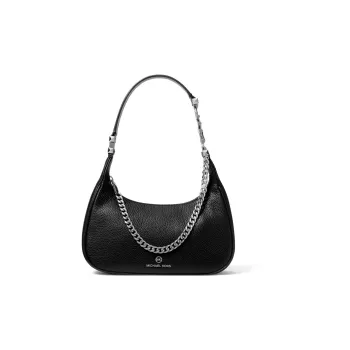 MICHAEL KORS Piper Pebbled Leather Shoulder Bag, Handbag, Shoulder Bag Small Size Women's Black