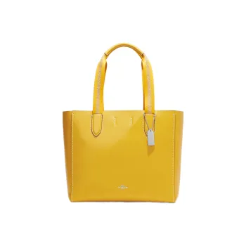 COACH Derby Pebbled Leather Tote Bag Shopping Bag Shoulder Bag Handbag Large Size Women's Canary Yellow