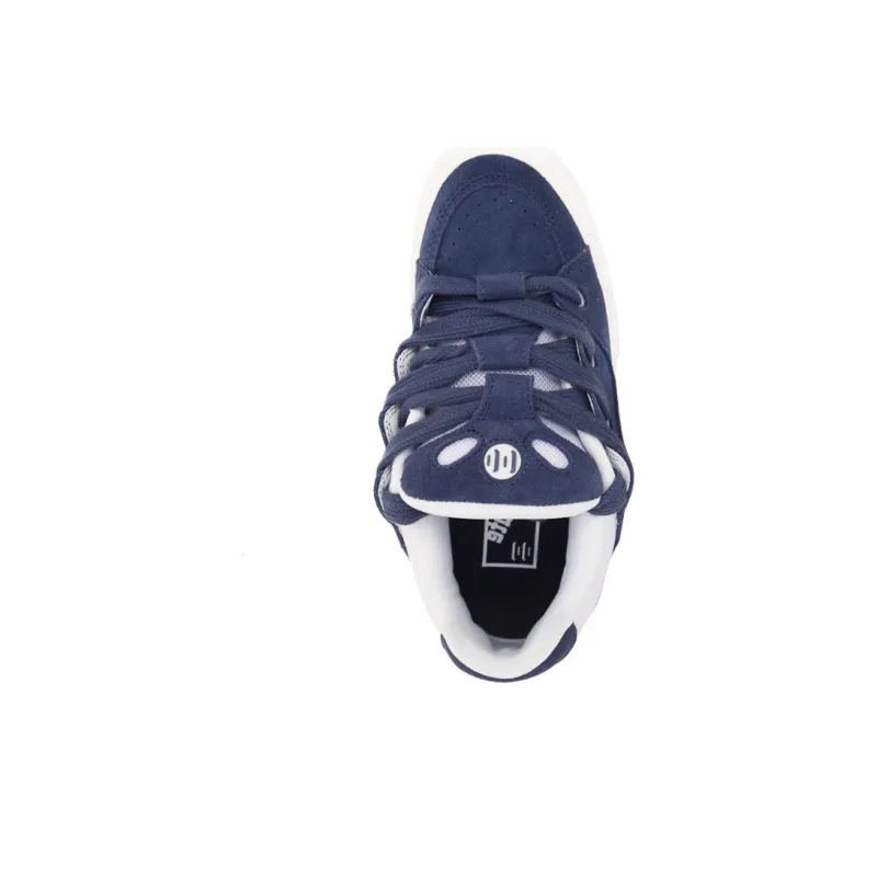 Ollieskate Suede Anti Slip Wear Resistant Skateboard Shoes Unisex Dark Blue-4