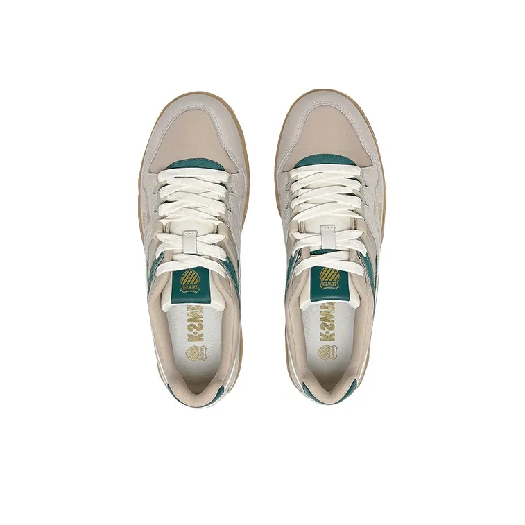 KSWISS Cushioning, Wear Resistant Low Top Skateboard Shoes Women's Beige Green-3