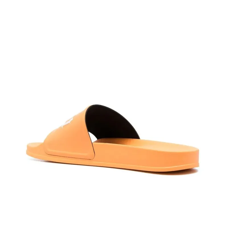PALM ANGELS Logo Pool Slides Orange White-3