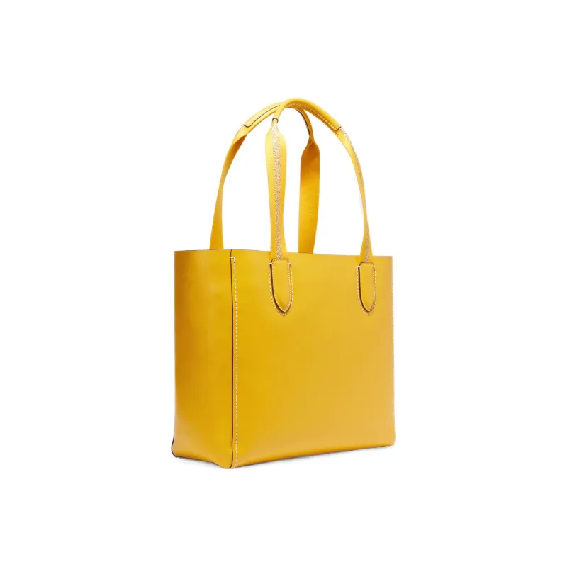 COACH Derby Pebbled Leather Tote Bag Shopping Bag Shoulder Bag Handbag Large Size Women's Canary Yellow-1