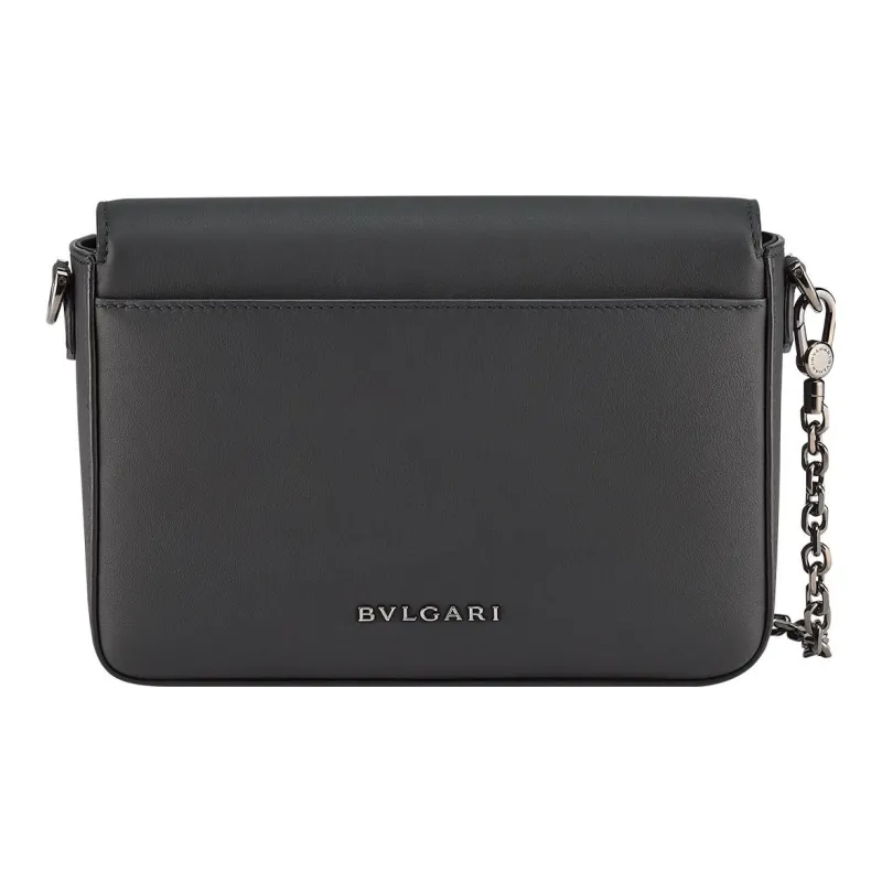 BVLGARI Serpenti Forever Series Calfskin Camera Bag Shoulder Bag Crossbody Bag Small Size Unisex Black-3