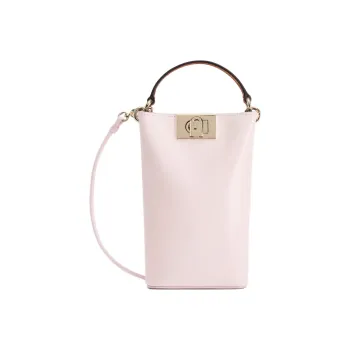 Furla 1927 Collection Calfskin Cell Phone Pouch Handbag Shoulder Bag Crossbody Bag Mini Women's Cherry Blossom Pink