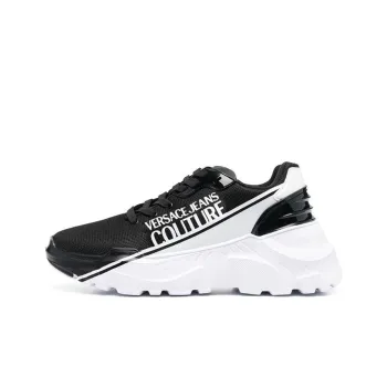 VERSACE JEANS Couture Versace Shock Absorbers Low Top Sports Casual Shoes Men's Black White