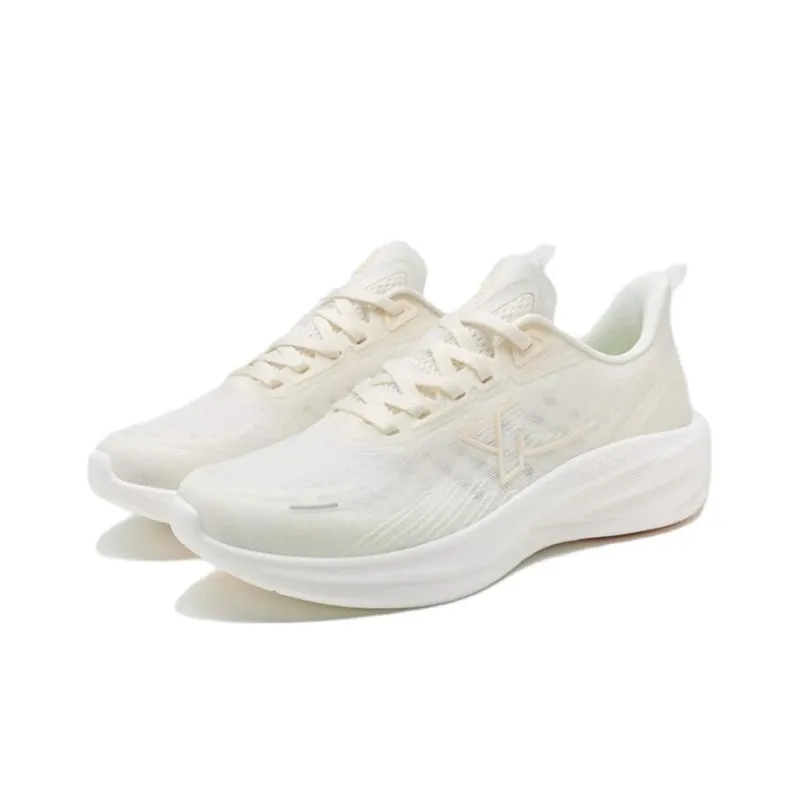 XTEP Cushioned Slip Resistant Abrasion Resistant Low Top Running Shoes Women's White Orange-1