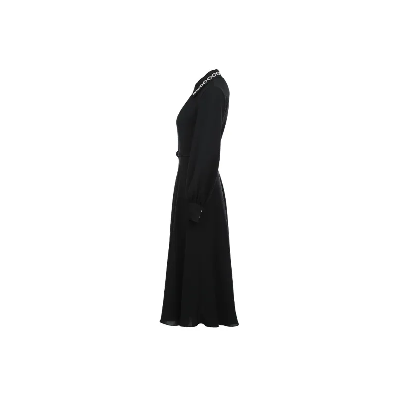 MaxMara Studio Long Sleeved Dress Women's Black-2