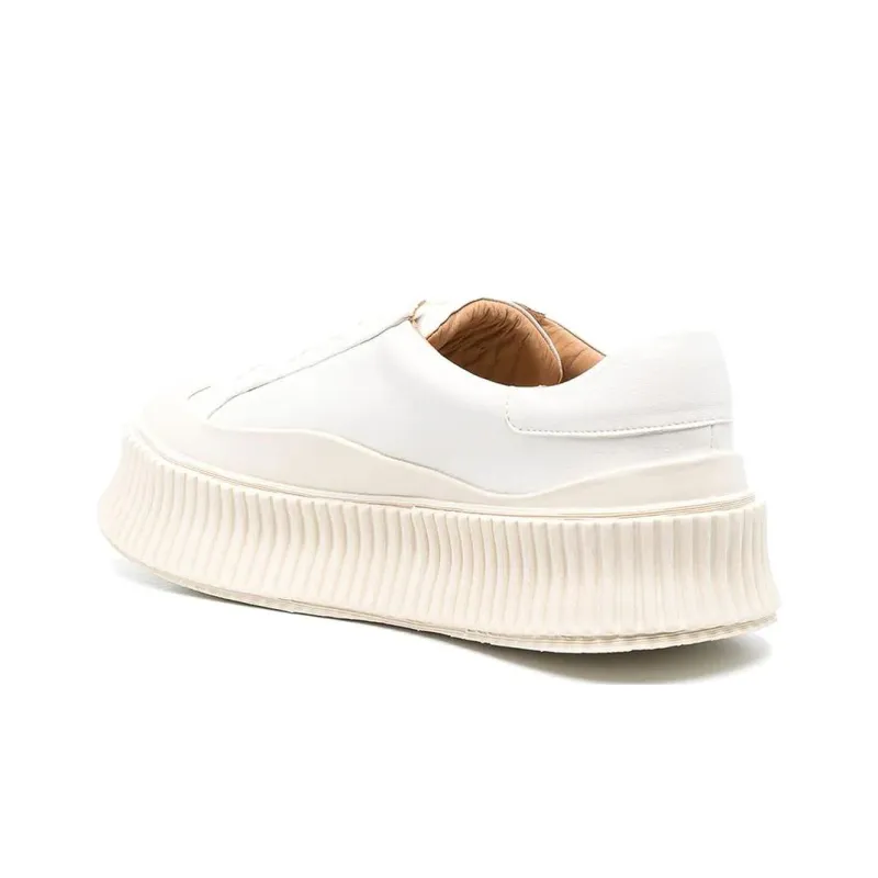 JIL SANDER Leather Flatform Sneakers-3