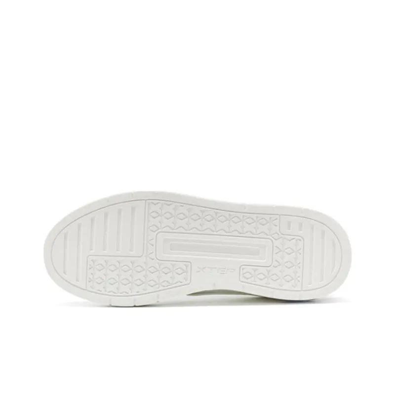 XTEP Innovation Anti Slip Wear Resistant Low Top Skateboard Shoes Men's White Blue-4