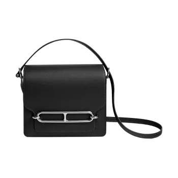 HERMES Roulis Swift Calfskin Pig Nose Bag Handbag Shoulder Bag Crossbody Bag Mini Women's Noir Black
