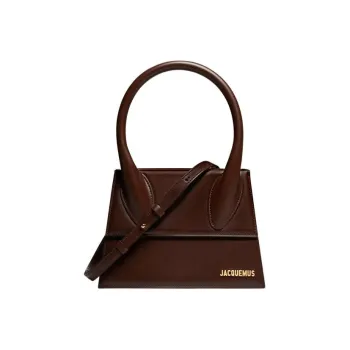 Jacquemus LE GRAND CHIQUITO Cow Leather Shoulder Bag Crossbody Bag Handbag Large Size Women's Chocolate Brown