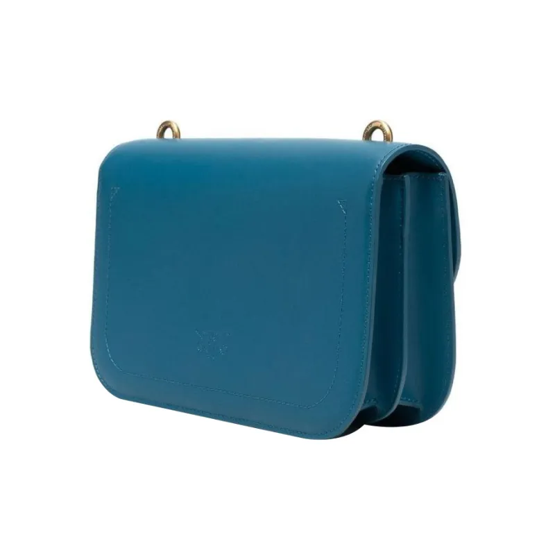 PINKO Calfskin Shoulder Bag, Crossbody Bag Women's Blue-1