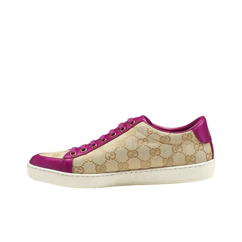 GUCCI Stylish Skateboarding Shoes Women's Beige Purple-0