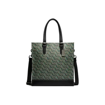 COACH Graham Coated Canvas With Calfskin Shoulder Bag, Crossbody Bag, Handbag Large Size Women's Amazon Green
