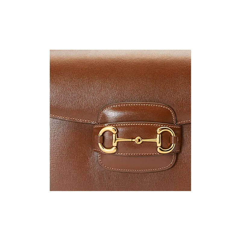 GUCCI Leather Saddle Bag, Crossbody Bag, Shoulder Bag Women's Brown-7