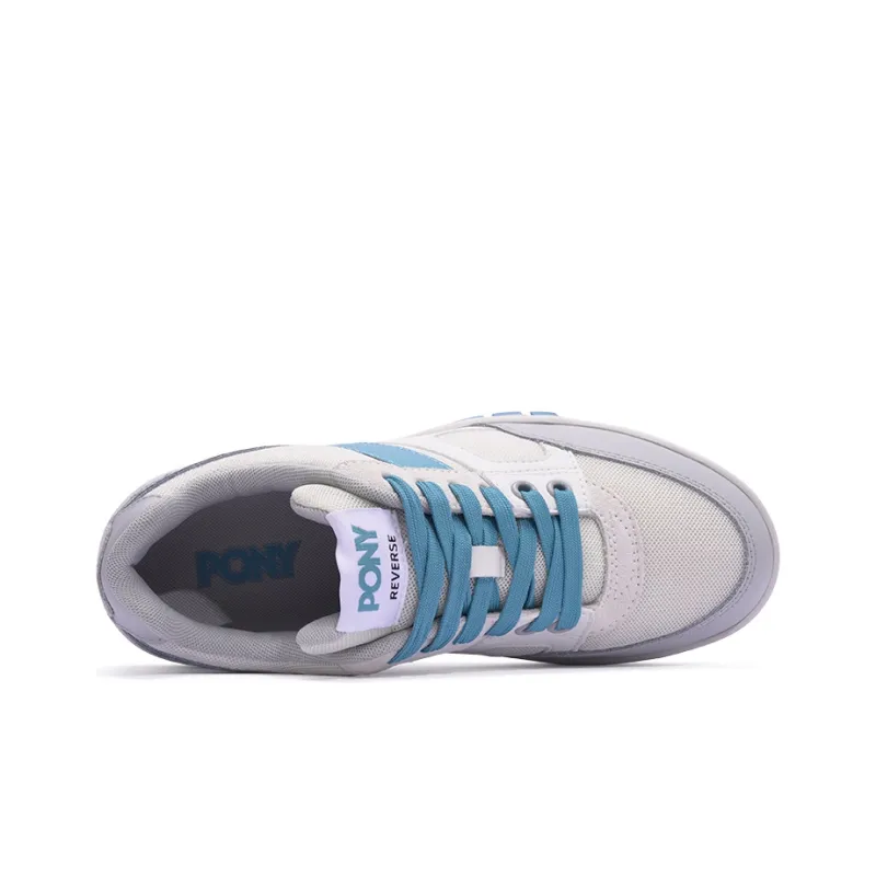 PONY REVERSE N Anti Slip Wear Resistant Low Top Skateboard Shoes Unisex Gray Blue-2