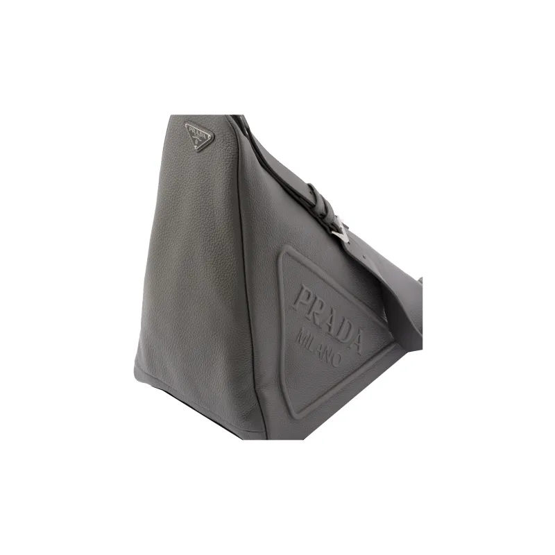 PRADA Triangle Leather Triangle Bag Shoulder Bag Crossbody Bag Regular Men's Gray-4