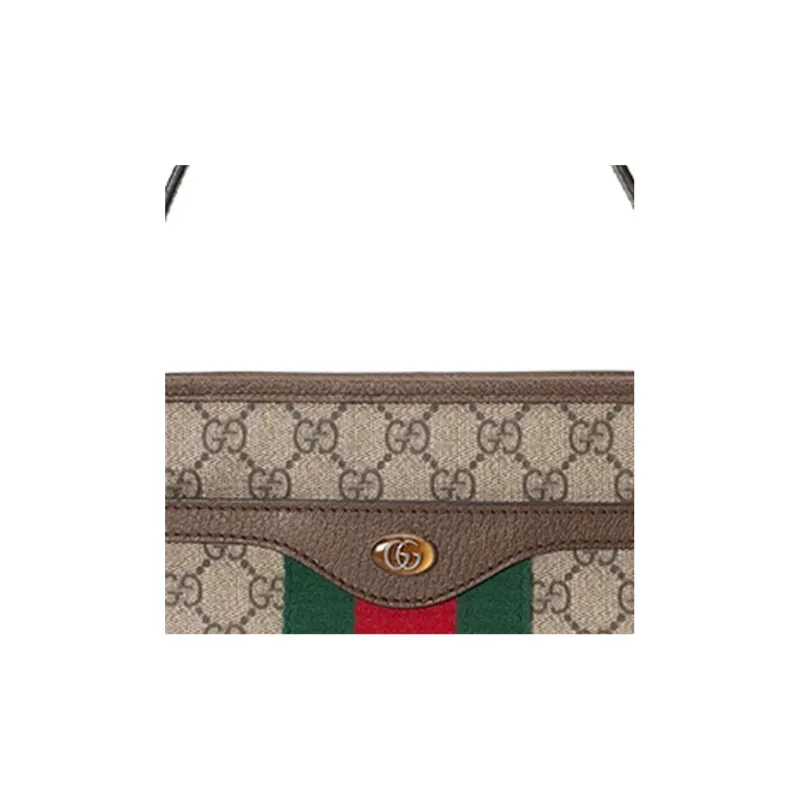 GUCCI Ophidia Canvas With Leather Portable Crossbody Bag Shoulder Bag Small Size Women's Ebony/Brown-8