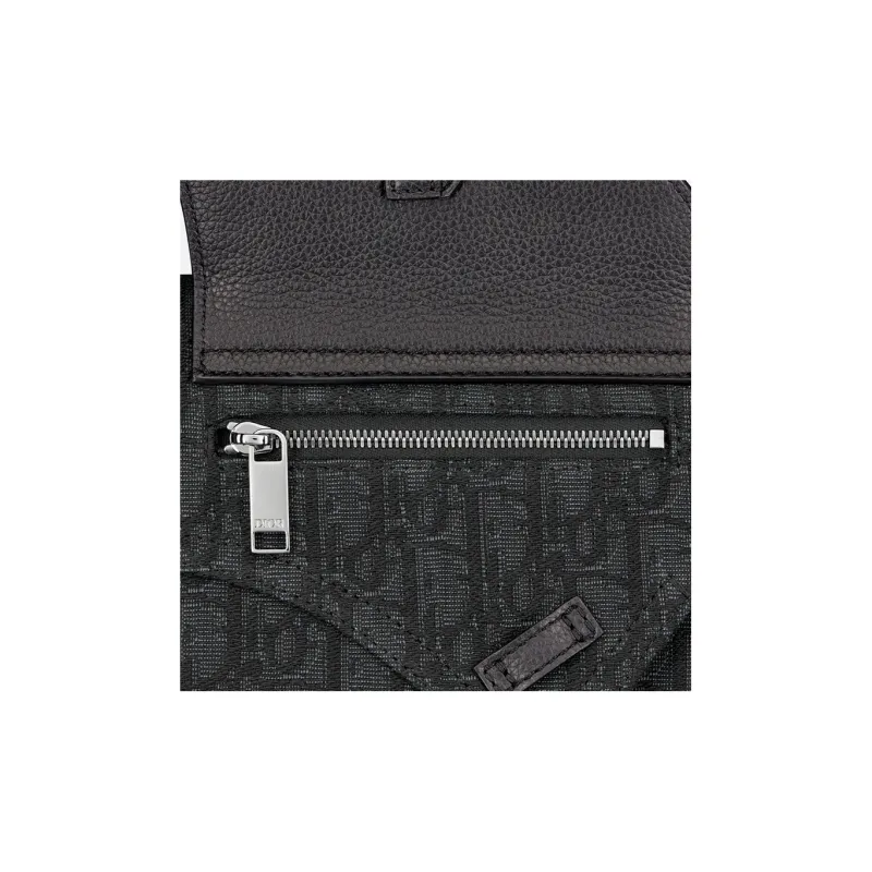 DIOR Jacquard Canvas Saddle Bag, Fanny Pack, Sling Bag, Canvas Bag, Shoulder Bag, Crossbody Bag Men's Black-5