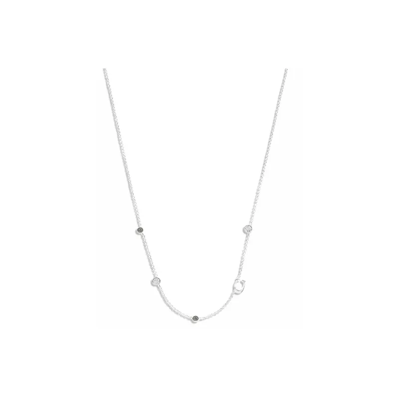 COACH Glass Brass Necklaces Women's Silver-0